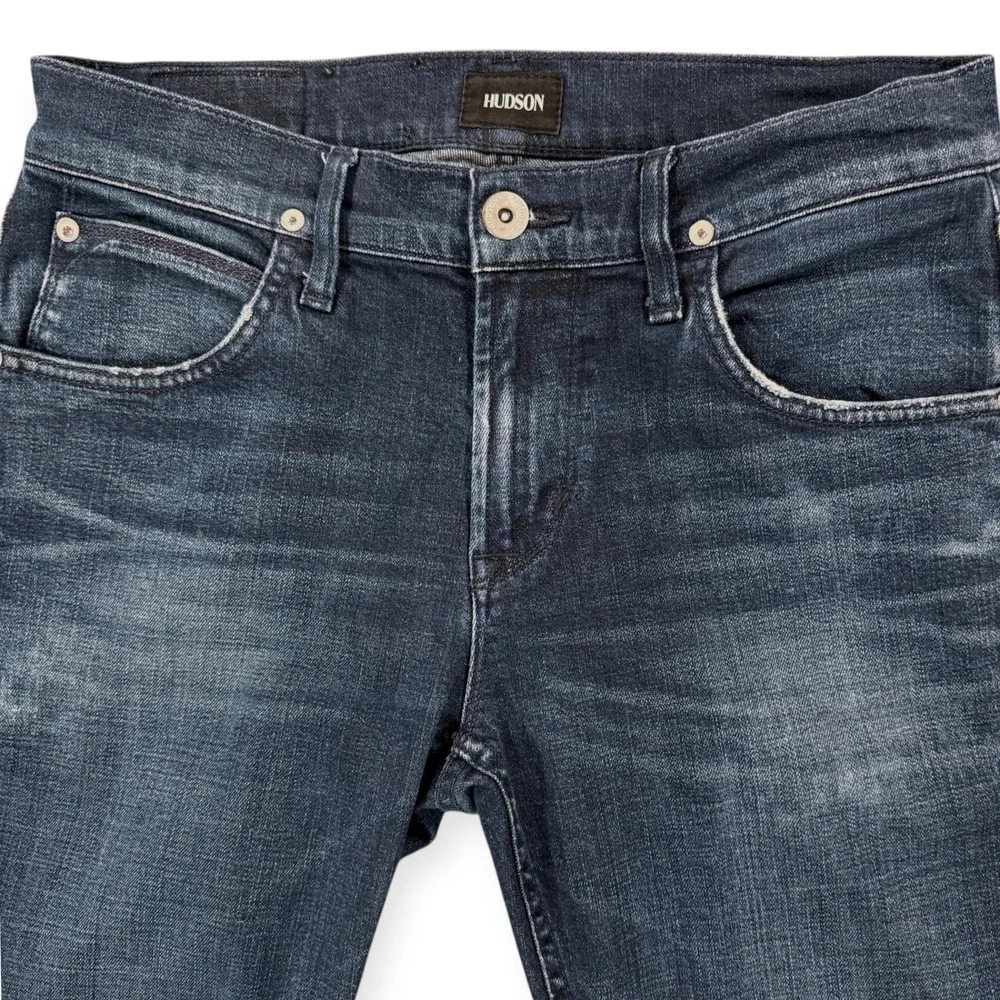 Hudson Slim Fit Stretch Jeans Womens 30 Blue Straight Leg Stretch Denim Designer